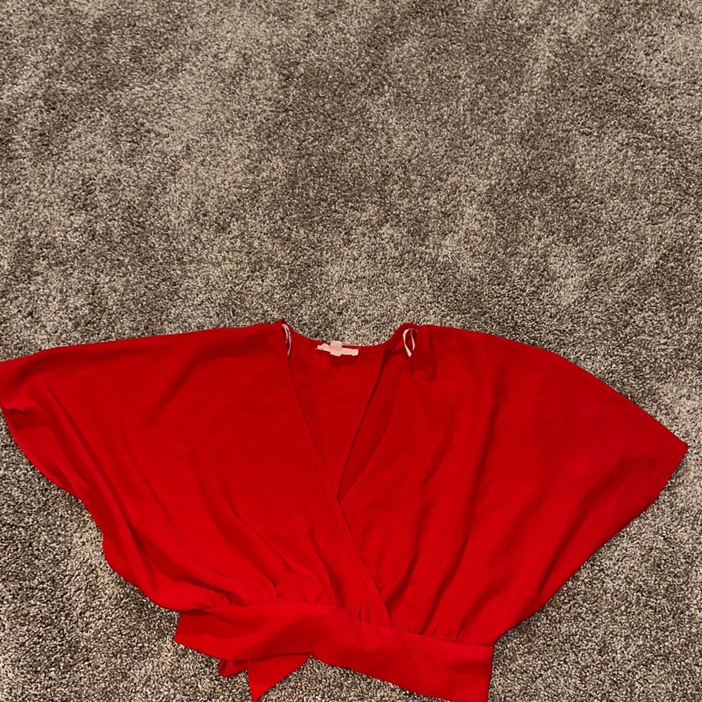 Mine Red‎ Wrap Blouse
